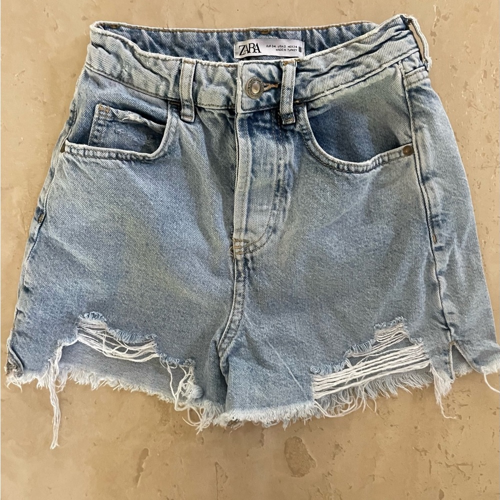 Zara cutoff jean button fly shorts size 2